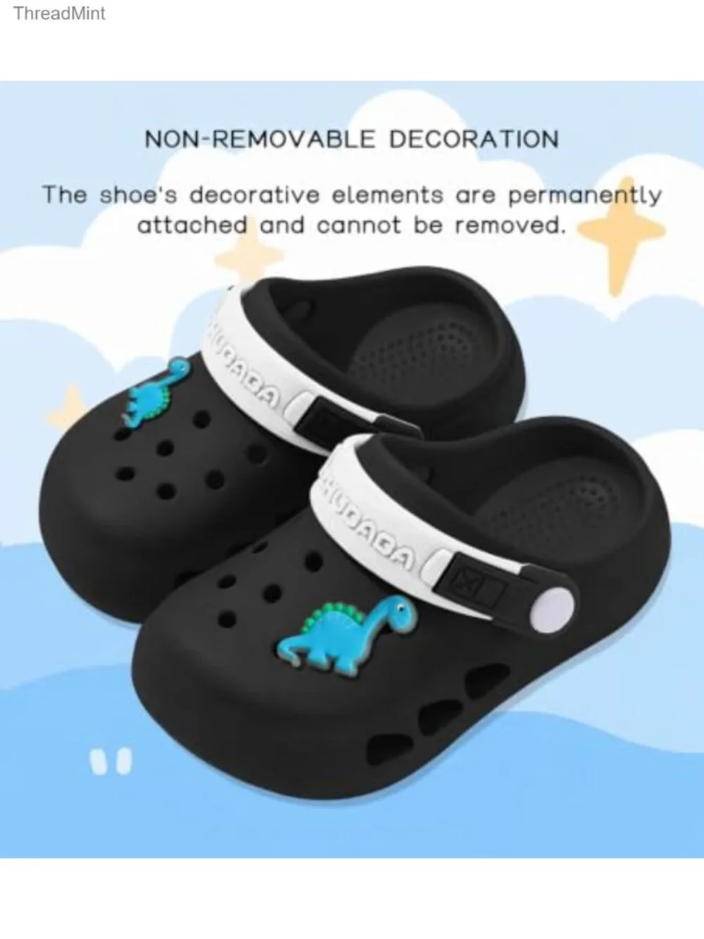 Kids Dinosaur Clogs Toddler Slip On Water Shoes Summer Sandals